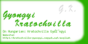 gyongyi kratochvilla business card